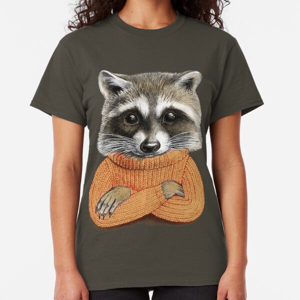 Waschbär in der Winterstrickjacke Classic T-Shirt