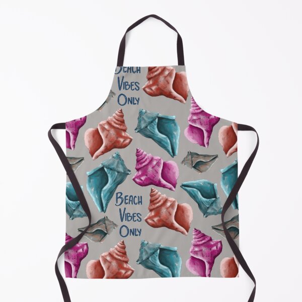 Item preview, Beach Vibes Only teal, pink, and red seashells on grey designed and sold by katerosestudios.