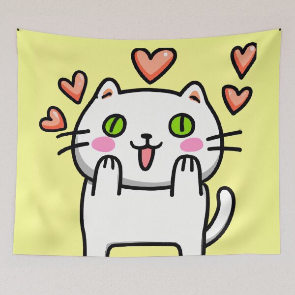 Item preview, Struck By Love, Lovestruck cat, a Cute gift for Valentines Day designed and sold by Color-Me-Blue.
