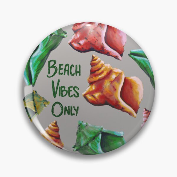Item preview, Beach Vibes Only green, orange, and red seashells on grey designed and sold by katerosestudios.