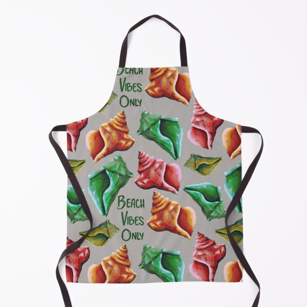 Item preview, Beach Vibes Only green, orange, and red seashells on grey designed and sold by katerosestudios.
