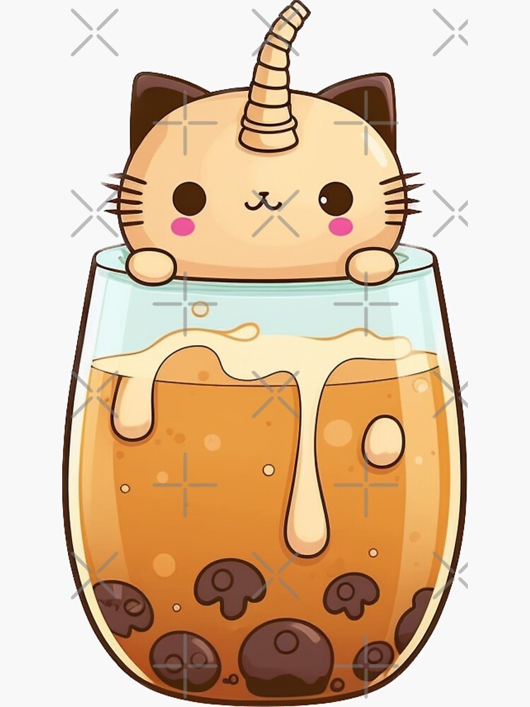 Cat Boba Tea Bubble Tea Anime Kawaii Sticker For Sale By Boopog