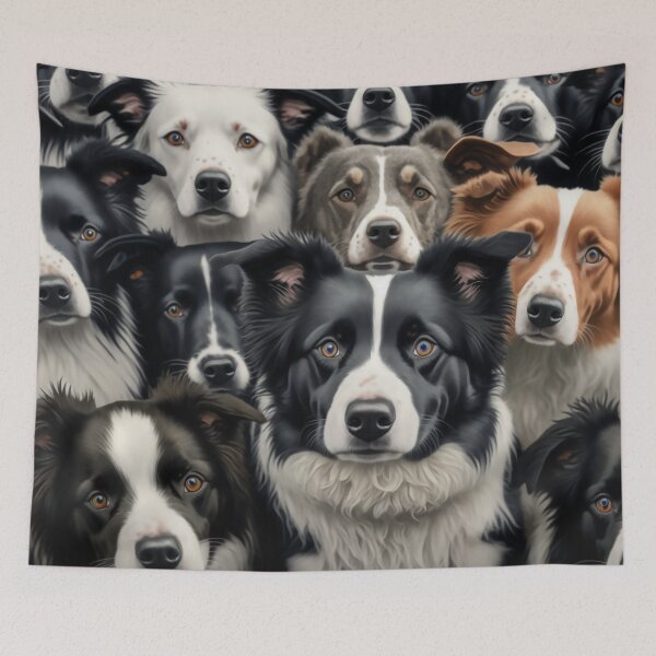 Aperçu de l'œuvre De beaux Border Collies, tant de visages adorables, les chiens sont les meilleurs ! créée et vendue par Orianah.