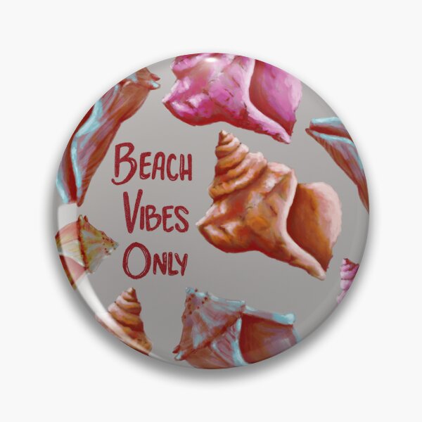 Item preview, Retro Beach Vibes Only teal, orange, and pink seashells on grey designed and sold by katerosestudios.