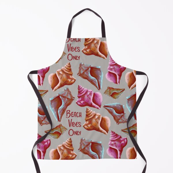 Item preview, Retro Beach Vibes Only teal, orange, and pink seashells on grey designed and sold by katerosestudios.