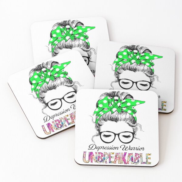 Item preview, Depression Warrior - UNBREAKABLE - Depression Ribbon designed and sold by Tifrop.