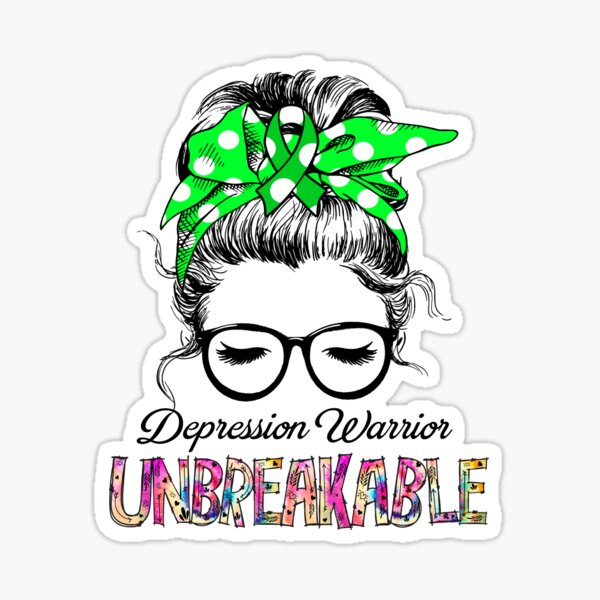Item preview, Depression Warrior - UNBREAKABLE - Depression Ribbon designed and sold by Tifrop.