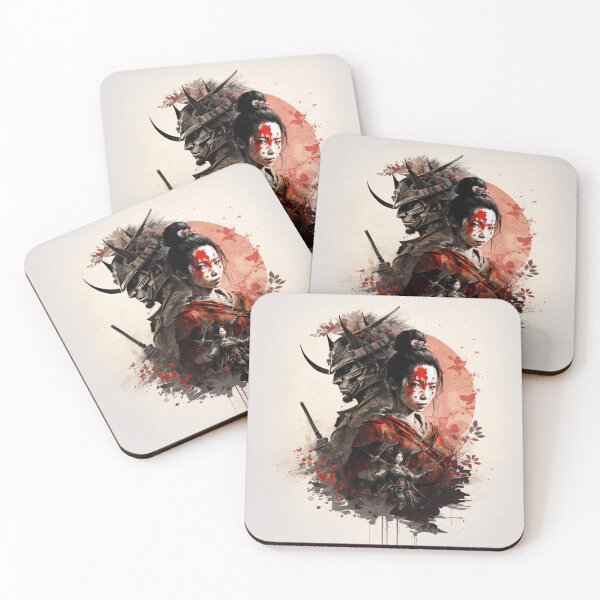 Item preview, Japanese geisha with samurai warriors designed and sold by Globuwear.