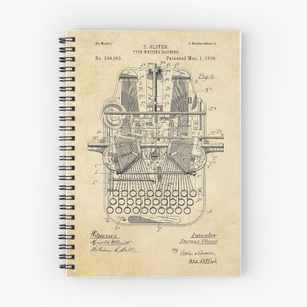 Item preview, Vintage Typewriter Patent designed and sold by HeatherMoonArt.
