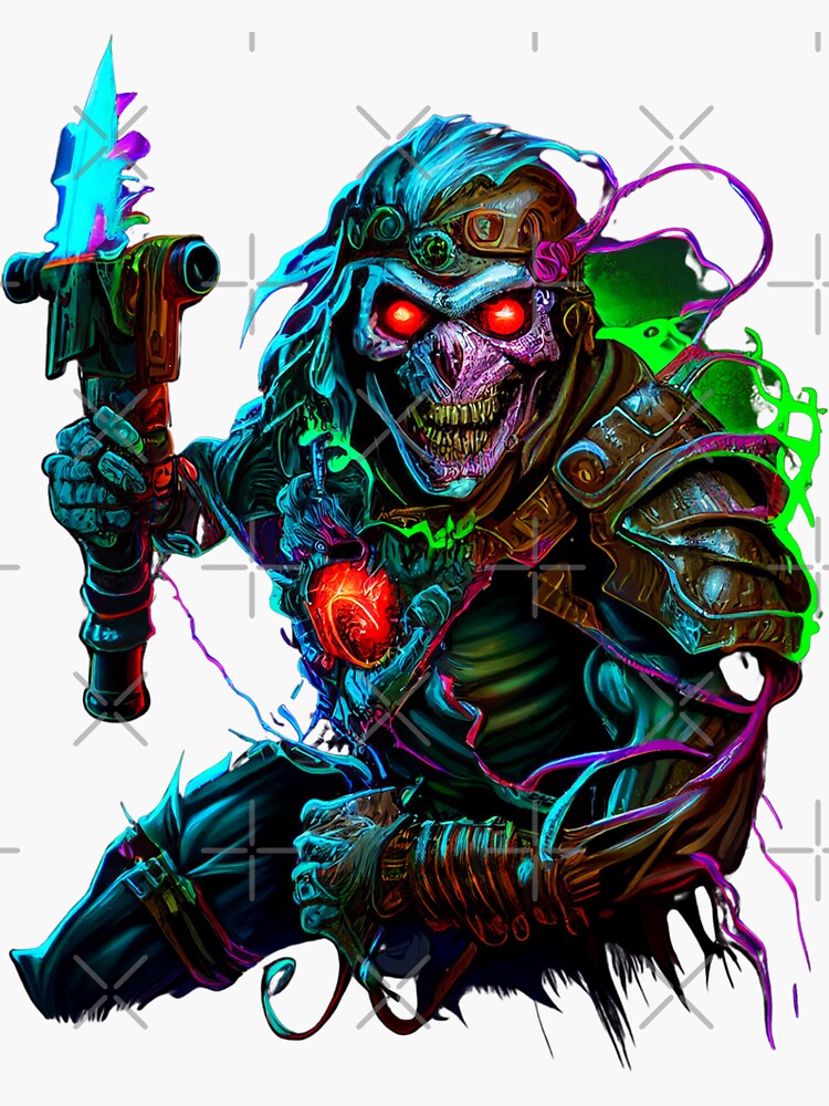 "ZOMBIE IRON MAIDEN (version 2)" Sticker for Sale by DreamMeArt Redbubble