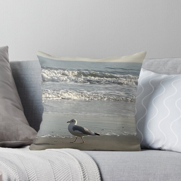 Item preview, Lone Bird on South Carolina Beach with Waves Crashing designed and sold by JLFXCreations.