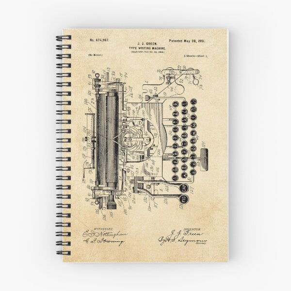 Item preview, Vintage Typewriter Patent Print designed and sold by HeatherMoonArt.