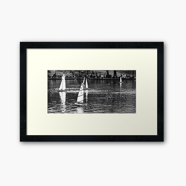 Toy Boats in Central Park Framed Art Print