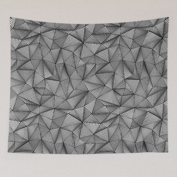 Item preview, Black Polygon Triangle Pattern designed and sold by stylebytara.