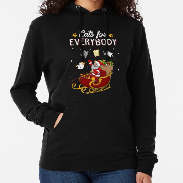 Cats For Everybody Funny Ugly Christmas Sweatshirt Lightweight Hoodie