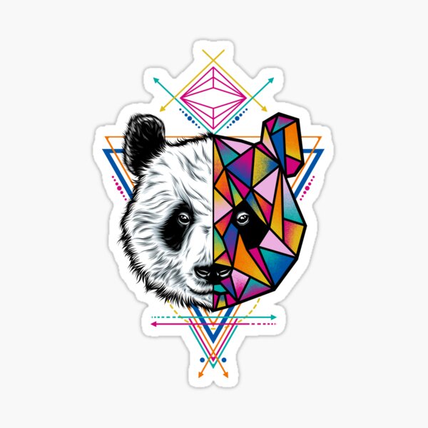 Cool Abstract PANDA Tattoos Minimalist Waterproof 2