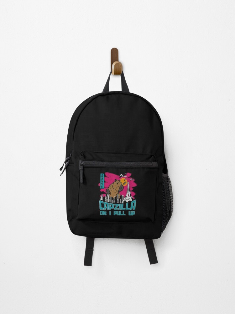 Ok I Pull Up Meme Giant Capybara Capzilla Funny Retro Backpack for Sale by  grex2908