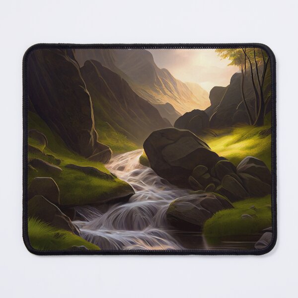 Item preview, Dramatic landscape art with creek and mountains designed and sold by Patrick Edwards.