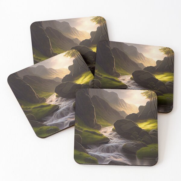Item preview, Dramatic landscape art with creek and mountains designed and sold by Patrick Edwards.