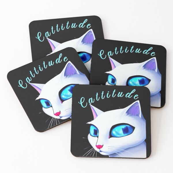 Item preview, Cattitude, white Cat  designed and sold by Constant Readers.