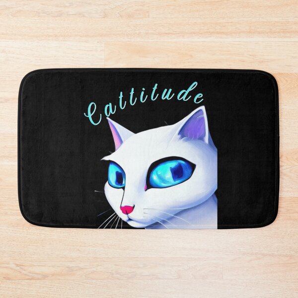 Item preview, Cattitude, white Cat  designed and sold by Constant Readers.
