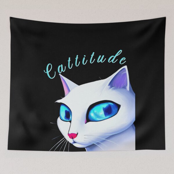 Item preview, Cattitude, white Cat  designed and sold by Constant Readers.
