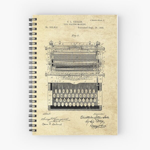 Item preview, Vintage Typewriter Patent Print designed and sold by HeatherMoonArt.