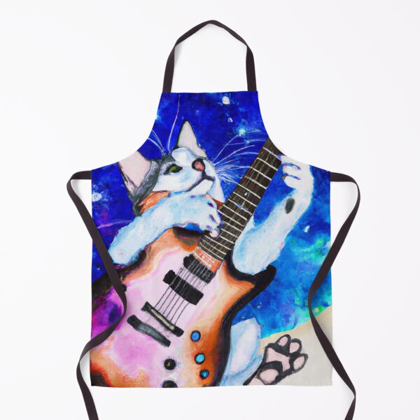 Item preview, Cat playing with guitar-Edited AI generated art designed and sold by Frostp.