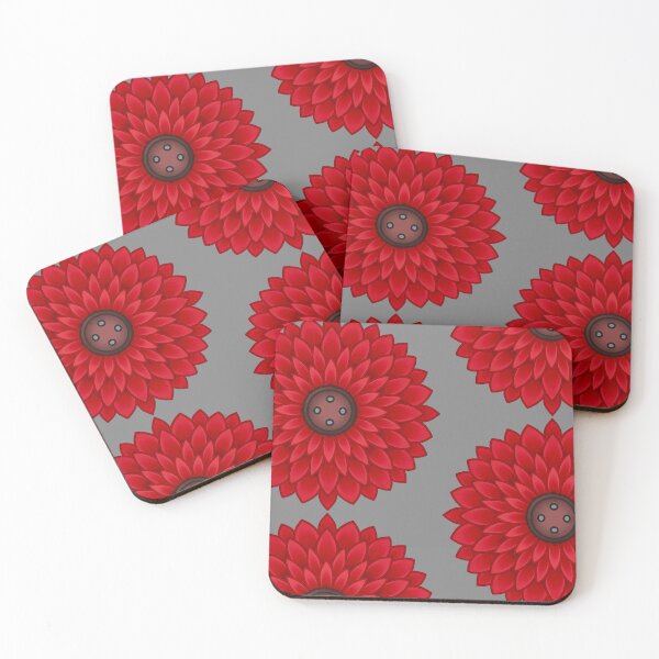 Item preview, BUTTON FLOWER ‘Dahlia’ (red) designed and sold by emmafdc.