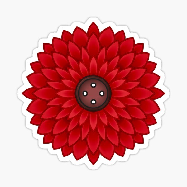 Item preview, BUTTON FLOWER ‘Dahlia’ (red) designed and sold by emmafdc.