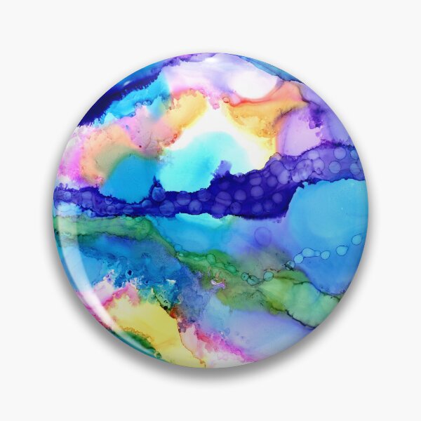 Item preview, Bright, rainbow, cheery ink art, fluid painting, handpainted.  designed and sold by thiscreativegem.