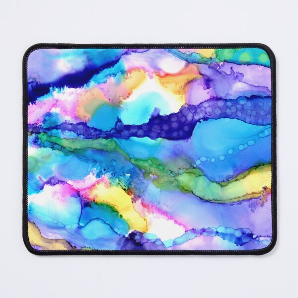 Item preview, Bright, rainbow, cheery ink art, fluid painting, handpainted.  designed and sold by thiscreativegem.