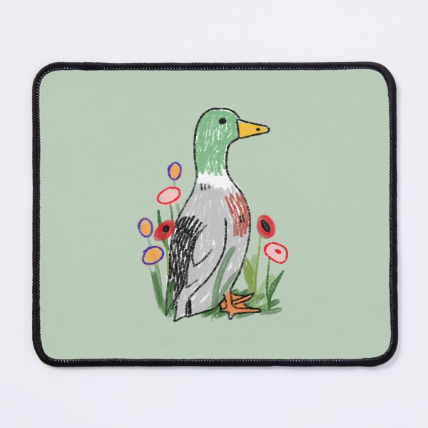 Item preview, Mallard Duck Flowers Pencil Drawing designed and sold by aymeigh.