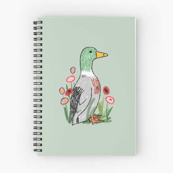 Item preview, Mallard Duck Flowers Pencil Drawing designed and sold by aymeigh.