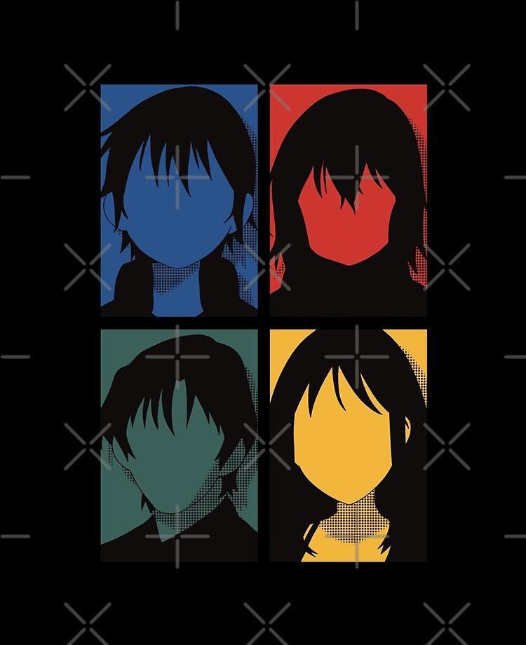 Erased Anime Characters Kayo and Satoru in Aesthetic Minimalist Design