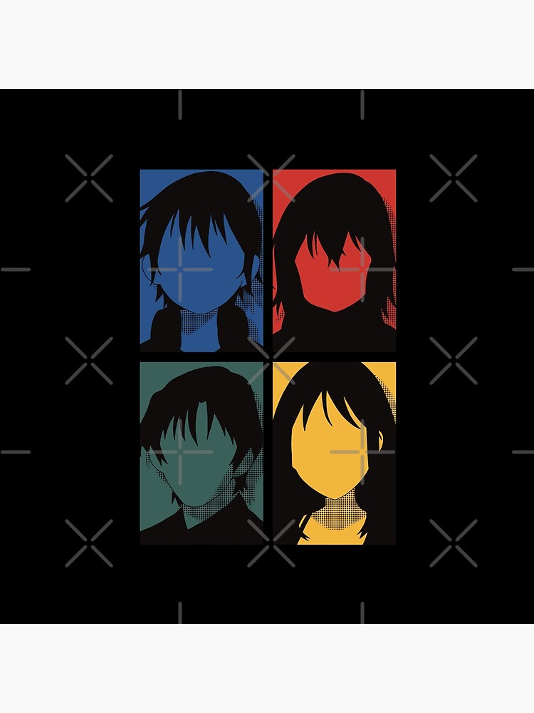 Erased Anime All Main Character In Colorful Pop Art Minimalist