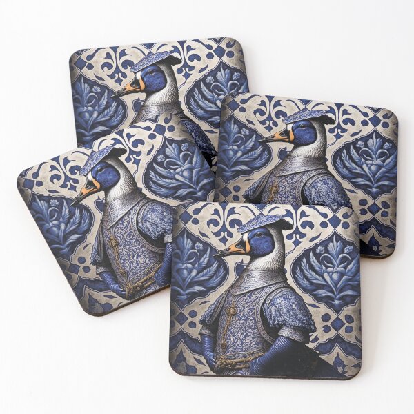 Item preview, Duck knight in blue tile - 4 designed and sold by estrucida.