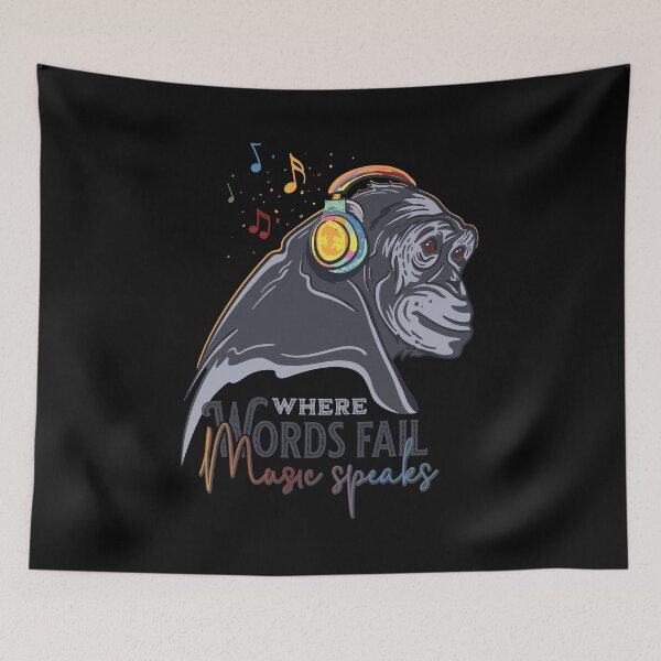 Item preview, Monkey Music. "Where words fail, music speaks." designed and sold by Tara Light.
