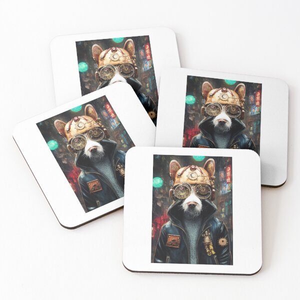 Item preview,  steampunk dog abstract painting designed and sold by ARTeez⭐️⭐️⭐️⭐️⭐️.