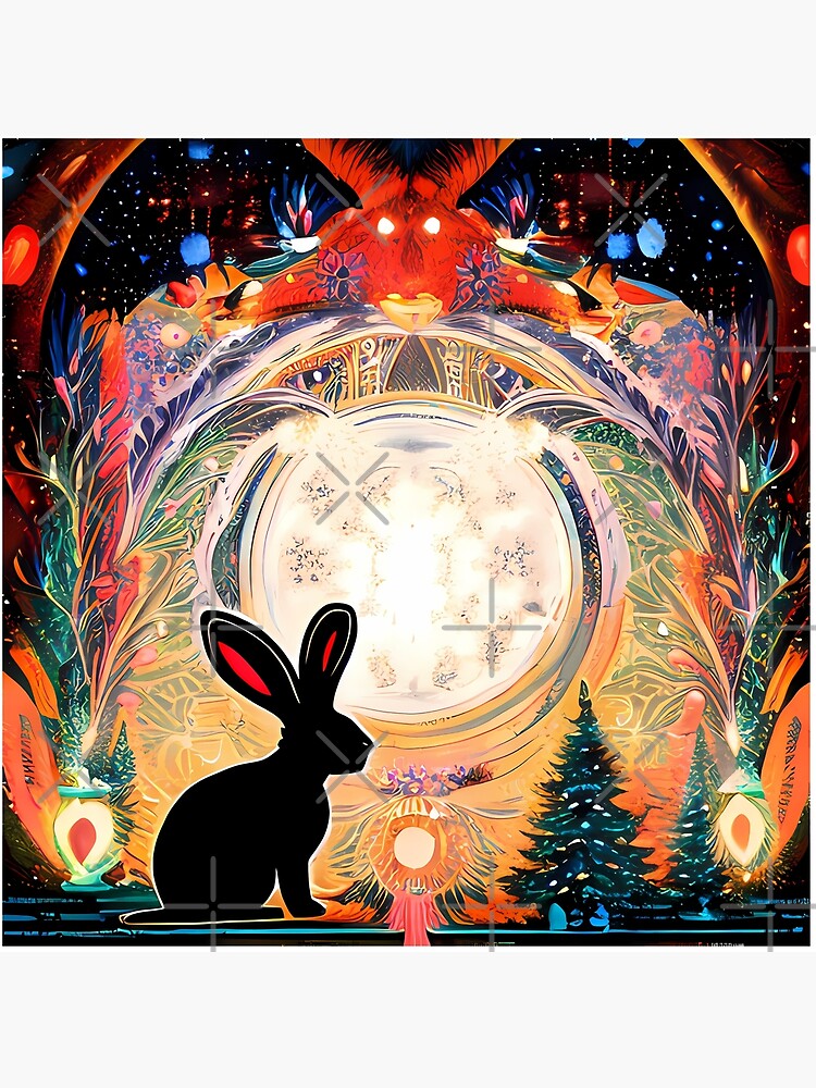 Chinese Art Rabbit Moon