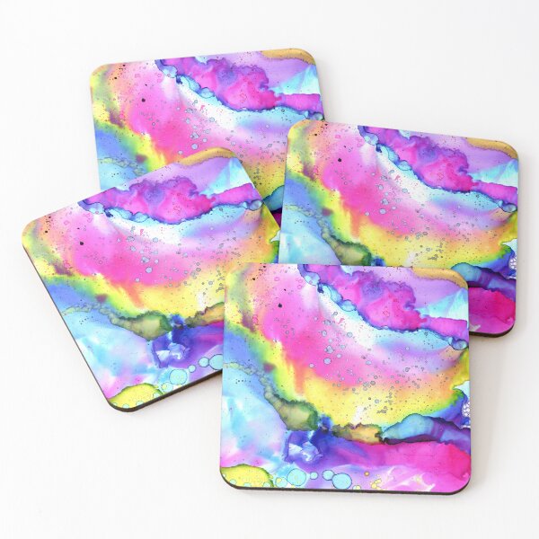 Item preview, Rainbow ink art, fluid artwork handpainted, icecream swirl designed and sold by thiscreativegem.