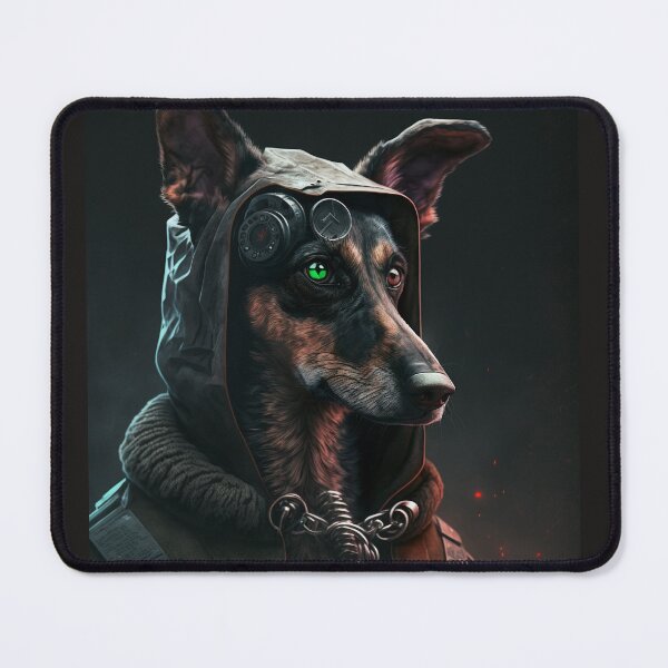 Item preview, Cyberpunk assassin german shepherd dog designed and sold by ARTeez⭐️⭐️⭐️⭐️⭐️.