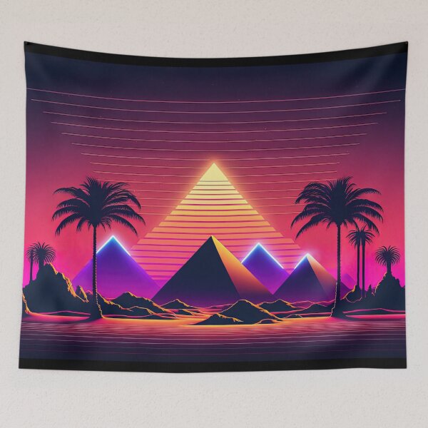 Item preview, Futuristic Neon Dreams of the Pharaohs designed and sold by Mullet Monkey.