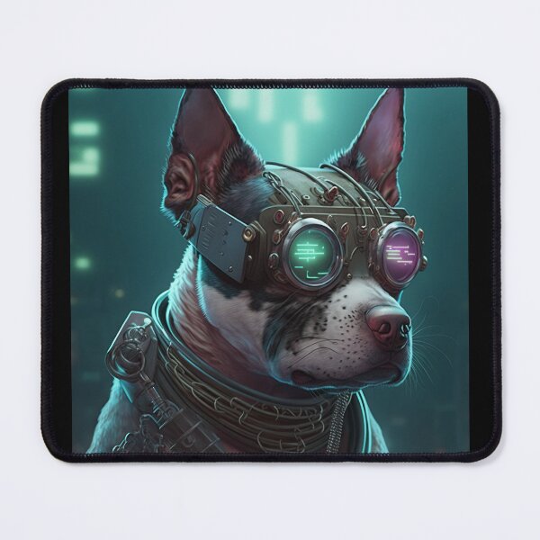 Item preview, Cyberpunk pitbull futuristic dog designed and sold by ARTeez⭐️⭐️⭐️⭐️⭐️.