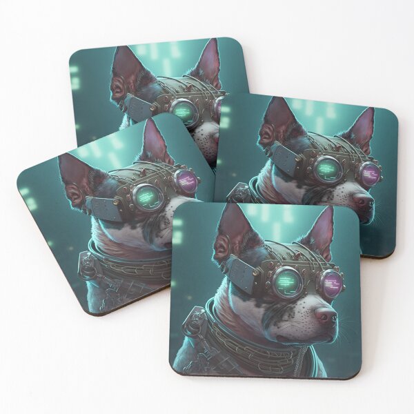 Item preview, Cyberpunk pitbull futuristic dog designed and sold by ARTeez⭐️⭐️⭐️⭐️⭐️.