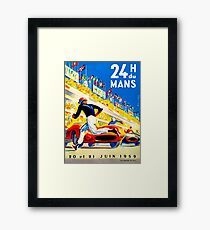 "MANS" 24 Hour Grand Prix Auto Race Framed Print