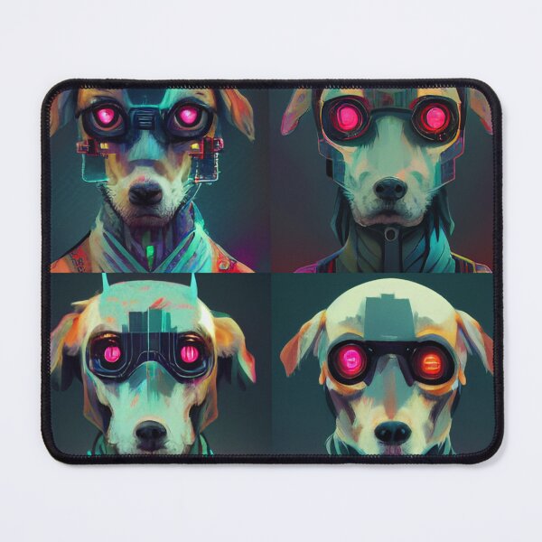 Item preview, Collage art cberpunk futuristic dog designed and sold by ARTeez⭐️⭐️⭐️⭐️⭐️.