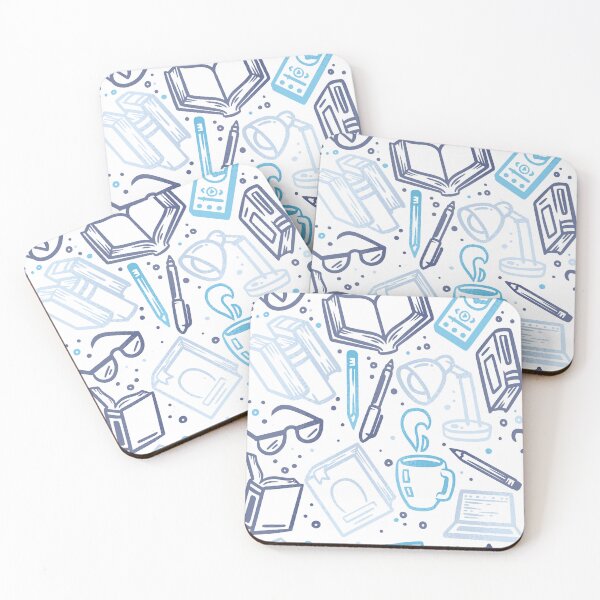 Item preview, Bookish Mood Doodles Sky Blue designed and sold by polliadesign.