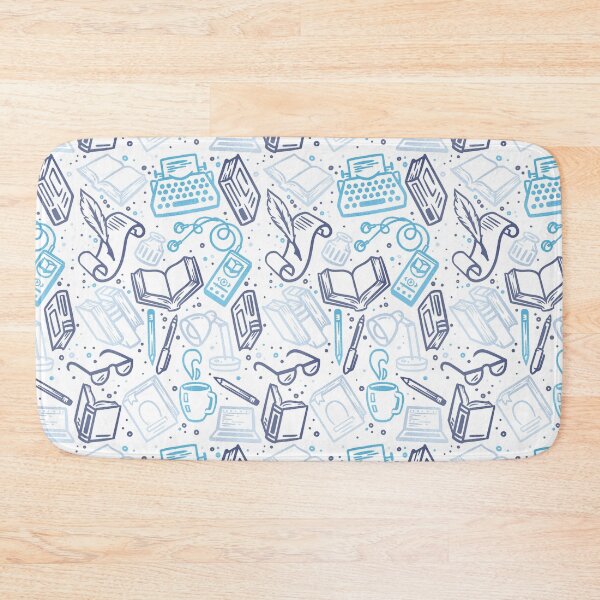Item preview, Bookish Mood Doodles Sky Blue designed and sold by polliadesign.