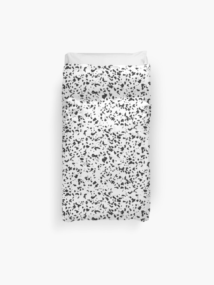 Abstract Black Watercolor Dalmatian Spots Pattern Duvet Cover By
